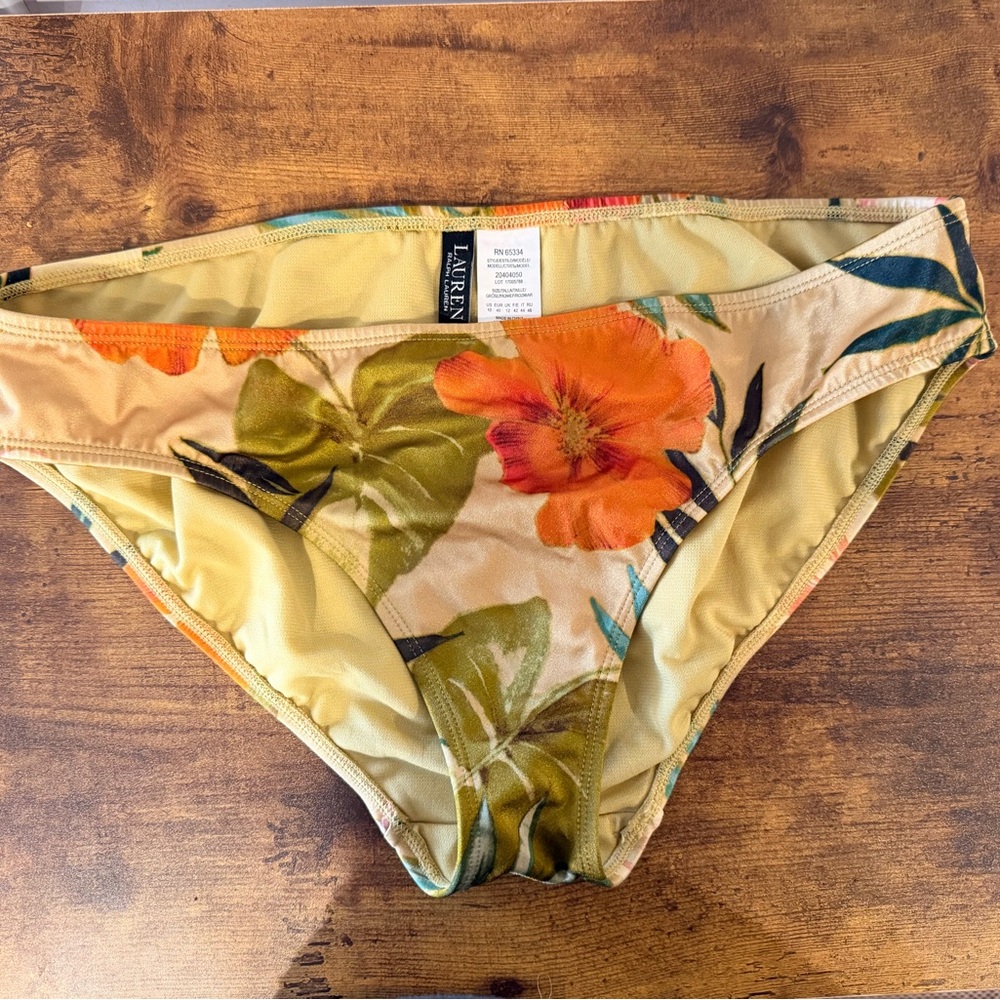 Ralph Lauren Yellow Floral Bikini Bottoms